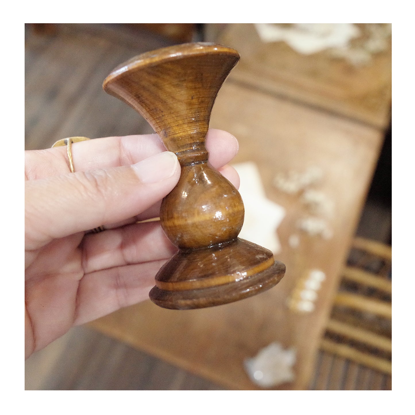 西班牙帶回老件.木製小燭台.擺件.飾品礦石水晶陳列展示推薦