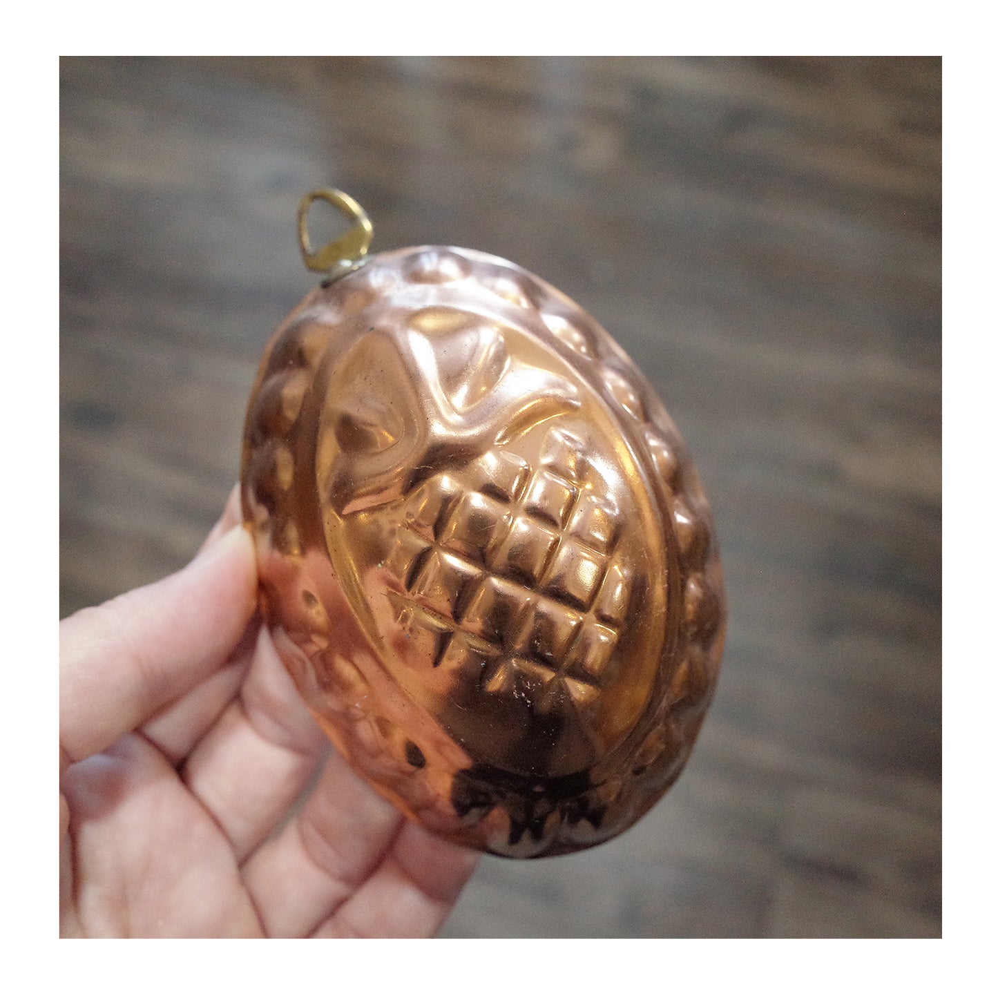 歐洲老件.早期蛋糕紅銅烤模.銅模.蛋糕.果凍模具.鳳梨造型裝飾.1970年代.製菓老工具.餐桌陳列佈置掛飾#收藏品
