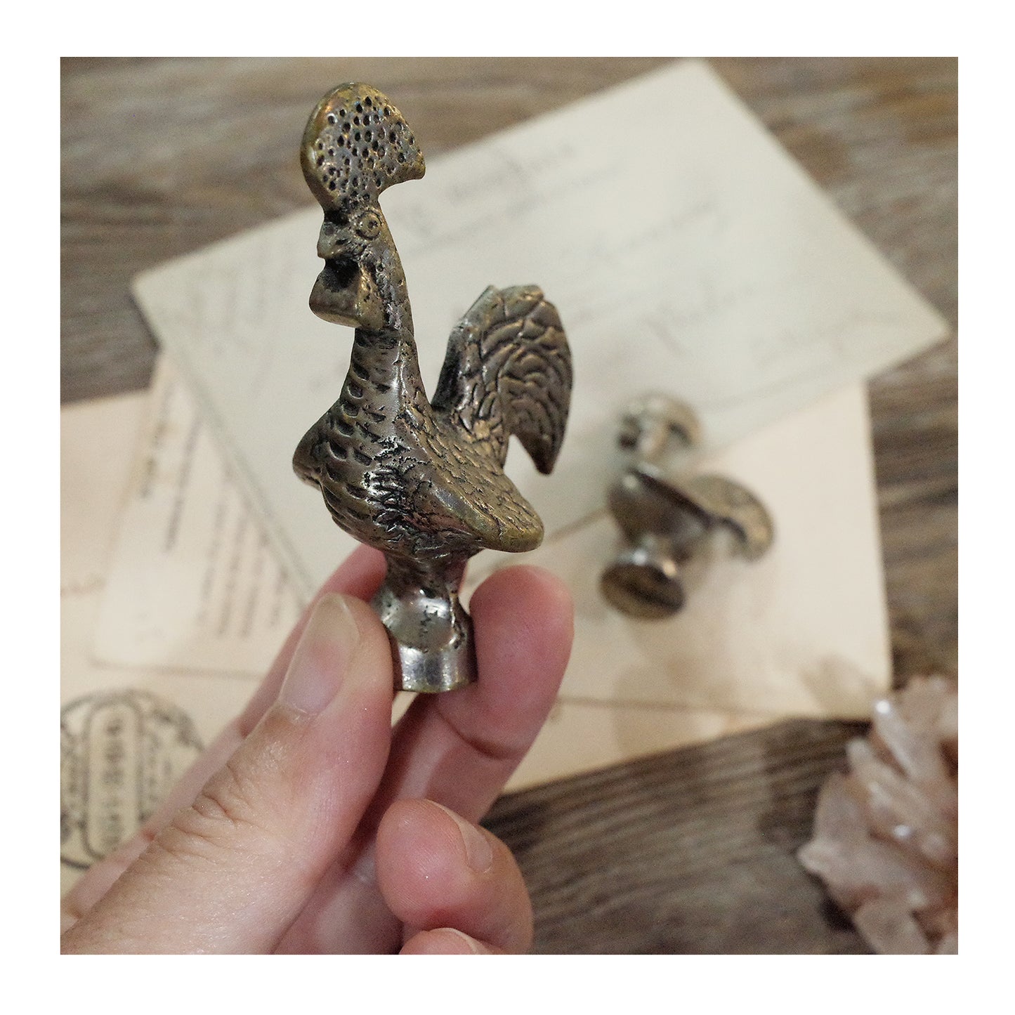 葡萄牙老件.錫製.銅鍍銀公雞小擺件.擺飾.收藏品.巴塞羅斯公雞.Rooster of Barcelos