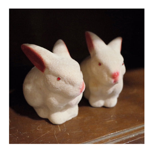 老件.早期植絨陶偶兔子造型.存錢筒.復古擺件#收藏品#生肖兔贈禮推薦